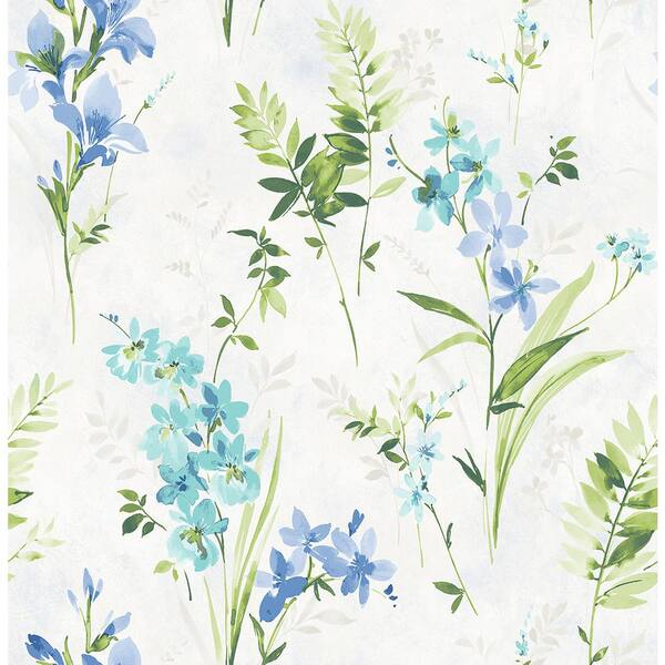 Chesapeake Henrietta Blue Floral Paper Strippable Roll (Covers 56.4 sq. ft.)