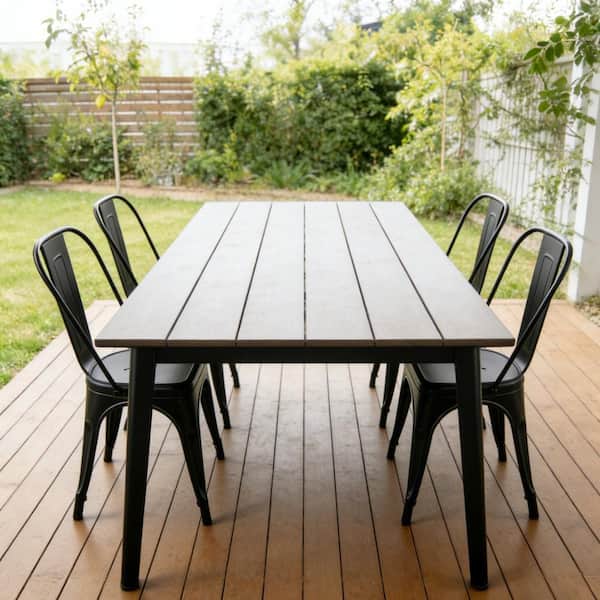 Primehome Stackable Black Tolix Dining Chairs, Set of 4 Indoor