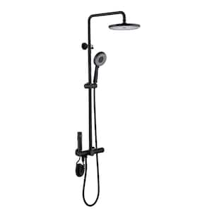 Single Handle 5-Spray Shower Faucet 1.32 GPM Water Mixer Tap with Hand Shower,Pressure Balance,Anti Scald in Matt Black