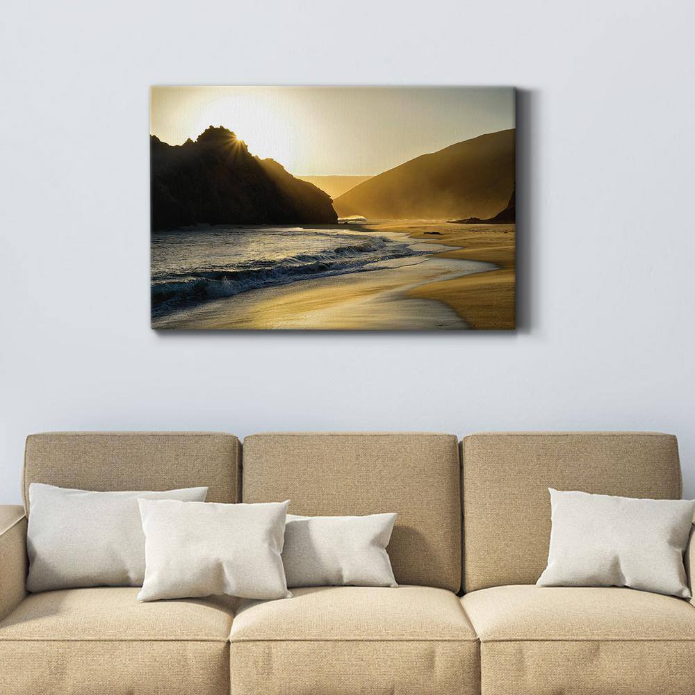 Sunset at Big Sur 12" x 18" Canvas Wall Art