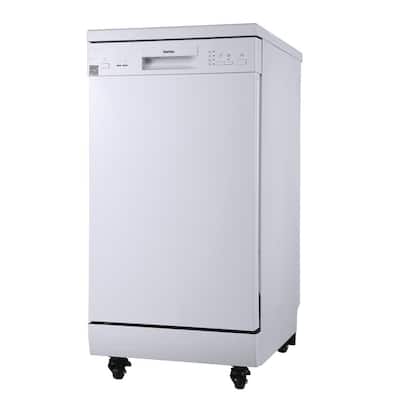18 in. White Electronic Portable 115120-volt Dishwasher with 4-Cycles with 8-Place Settings Capacity
