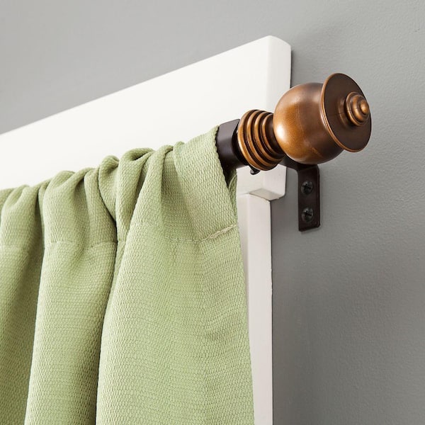 Kenney Parker 90 - 130 in. Adjustable 5/8 in. Standard Decorative Window Single Curtain Rod in Oil Rubbed Bronze