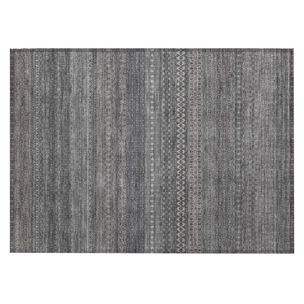 Gray 2 ft. x 3 ft. Woven Striped Polyester Rectangle Indoor/Outdoor Area Rug price history on PriceWatchPro