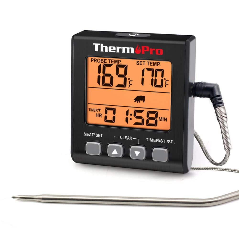 ThermoPro TP08 Wireless Remote Digital Cooking Meat Thermometer Dual Probe  for BBQ Smoker Grill Oven 300 ft Range TP-08 - The Home Depot