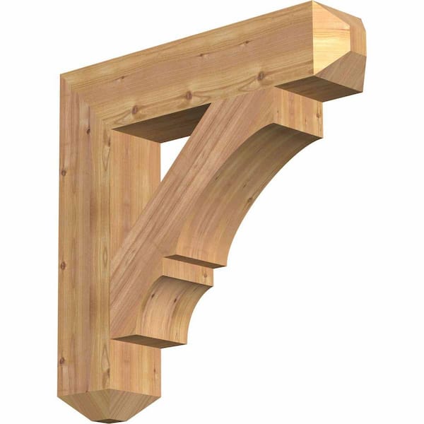 Ekena Millwork 5.5 in. x 28 in. x 28 in. Western Red Cedar Balboa Craftsman Smooth Bracket