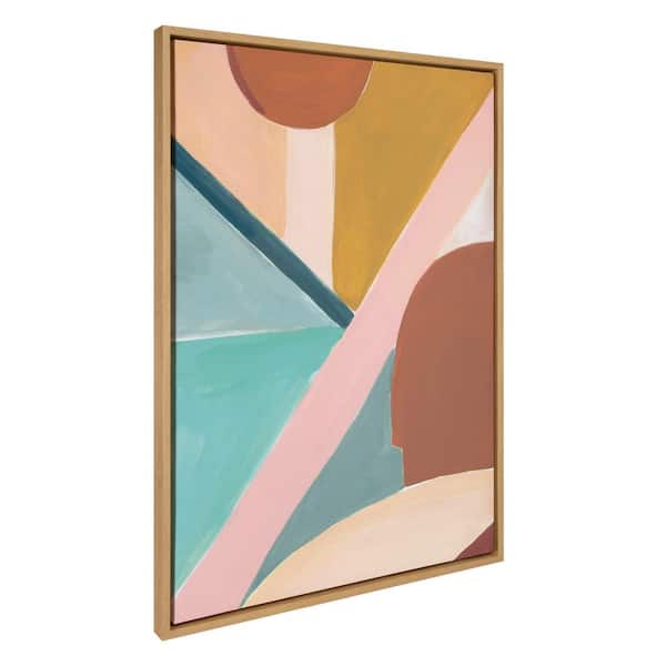 Kate and Laurel "Abstract Colorful Geometric" by Kate Aurelia Holloway, 1-Piece Framed Canvas Abstract Art Print, 28 in. x 38 in.
