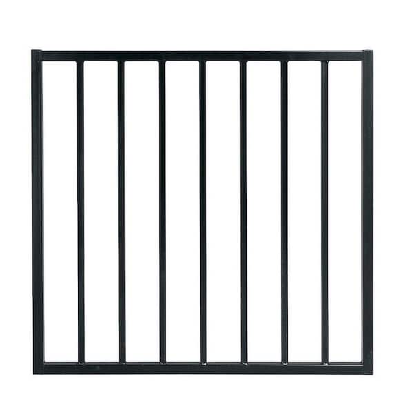 Pro Series 3 ft. x 2.6 ft. Black Steel Fence Gate