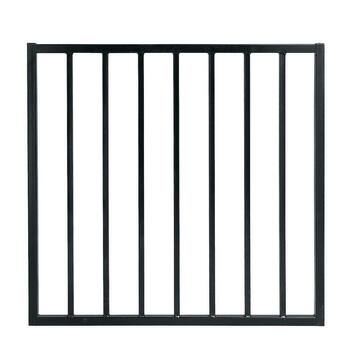 US Door and Fence Pro Series 2 .75 ft. x 3.6 ft. Black Galvanized Steel Fixed Flush Top Fence Gate G2GSO33X44US