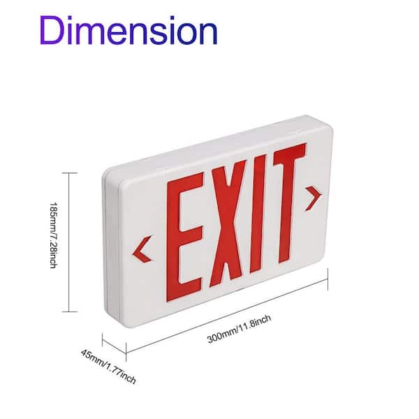 Ahfiwaso Efficient Hardwired 120-Volt Integrated LED White Exit