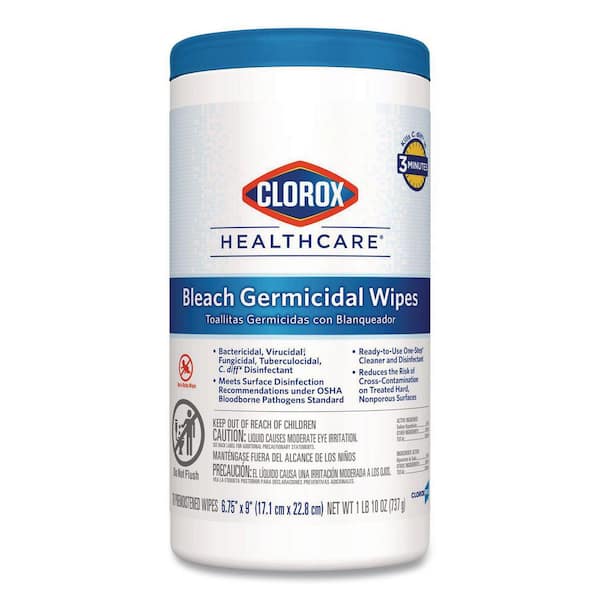 6.75 in. x 9 in. 70-Count Unscented Bleach Germicidal Disinfecting Wipes, Can