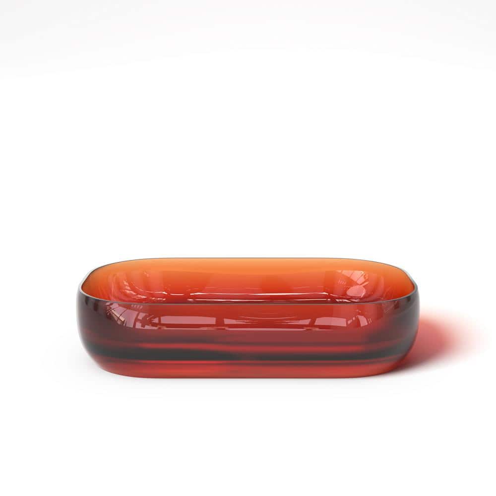 24 in . Rectangular Bathroom Sink in Red Solid Surface