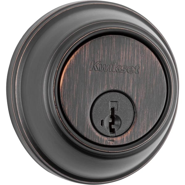 Kwikset 817 Series Venetian Bronze Single Cylinder Round Deadbolt Featuring SmartKey Security