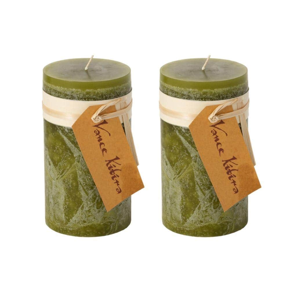 Vance Kitira 6" Moss Timber Pillar Candles (Set of 2) CT246MOSSKIT