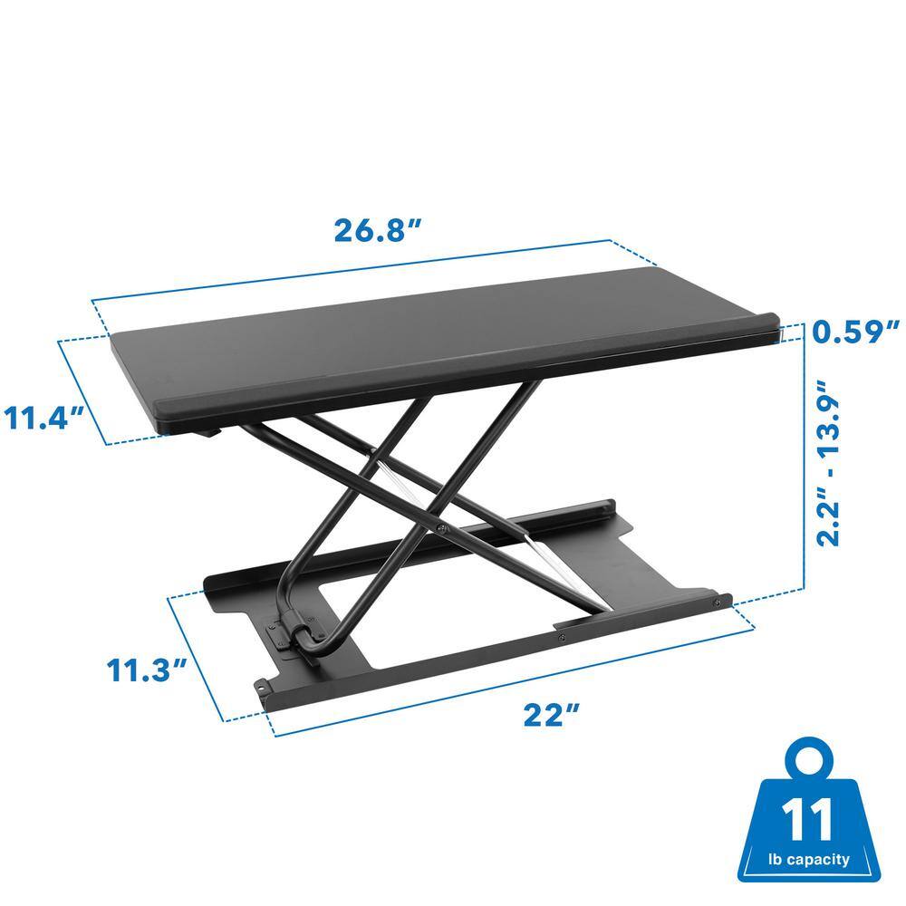 Adjustable Black Steel Standing Keyboard and Mouse Platform