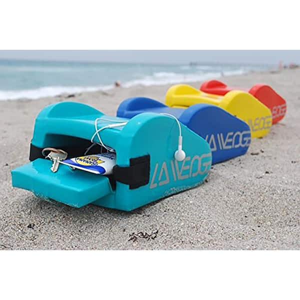 Encore LA Wedge Beach Pillow - Bright White, Waterproof Storage For Valuables & Drinks