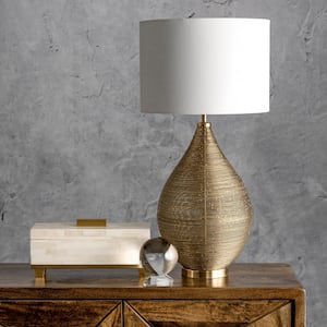 Barlow 26 in. Gold Modern Table Lamp, Dimmable