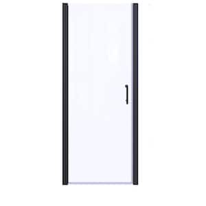 30 - 31.3 in. W x 72 in. H Pivot Frameless Sliding Shower Door in Matte Black with Clear SGCC Tempered Glass