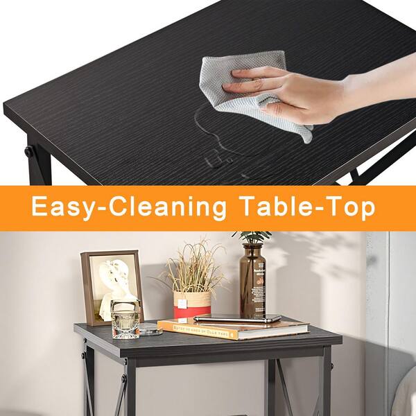Black Nightstands with Storage, X-Design Bedside End Tables for Small Space Bedroom & Living Room Accent Furniture