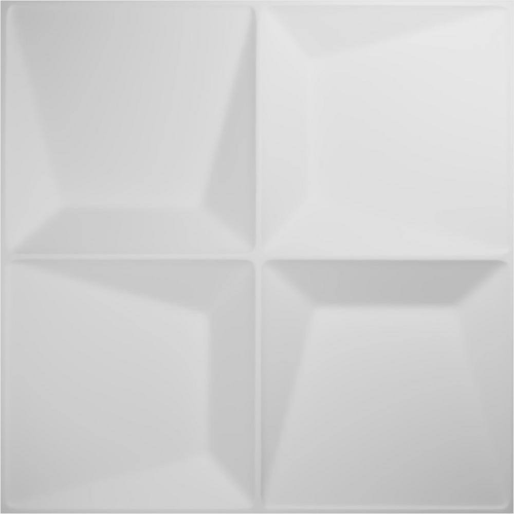White Textured 3D PVC Decorative Wall Panels, 19.63" x 19.63", 10-Pack
