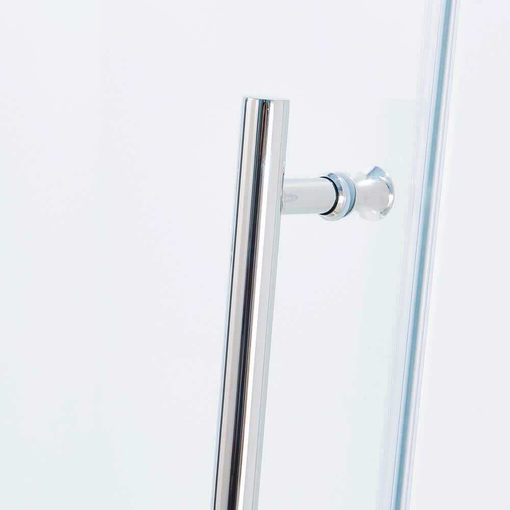 60" Chrome Semi-Frame Sliding Shower Door with Tempered Glass