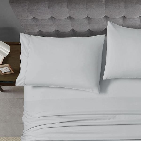 Standard (20in. x 30in.) Lt Grey Ultra Soft Polyester Home Essential Pillowcases 2-pieces Set