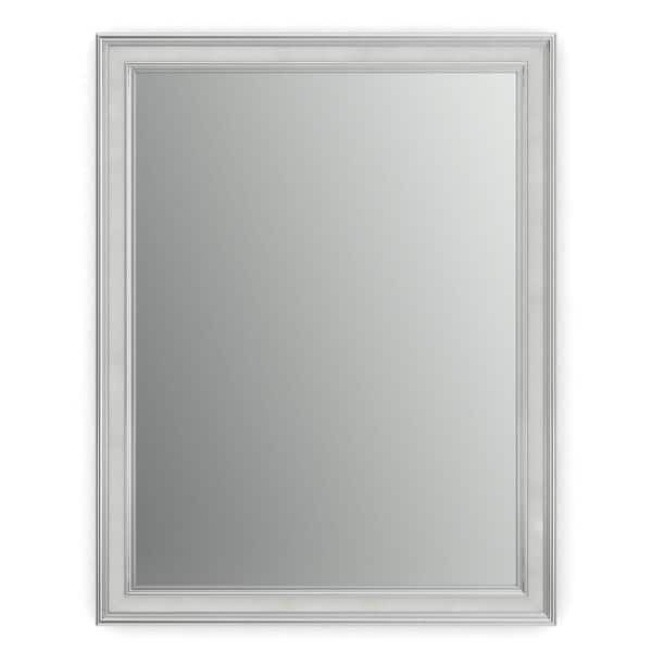 Delta 23 in. W x 33 in. H (S2) Framed Rectangular Standard Glass Bathroom Vanity Mirror in Chrome and Linen