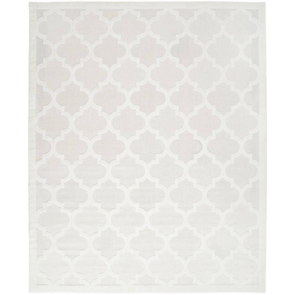 Ivory, White 7 ft. x 10 ft. Woven Abstract Polyester Rectangle Indoor/Outdoor Area Rug price history on PriceWatchPro