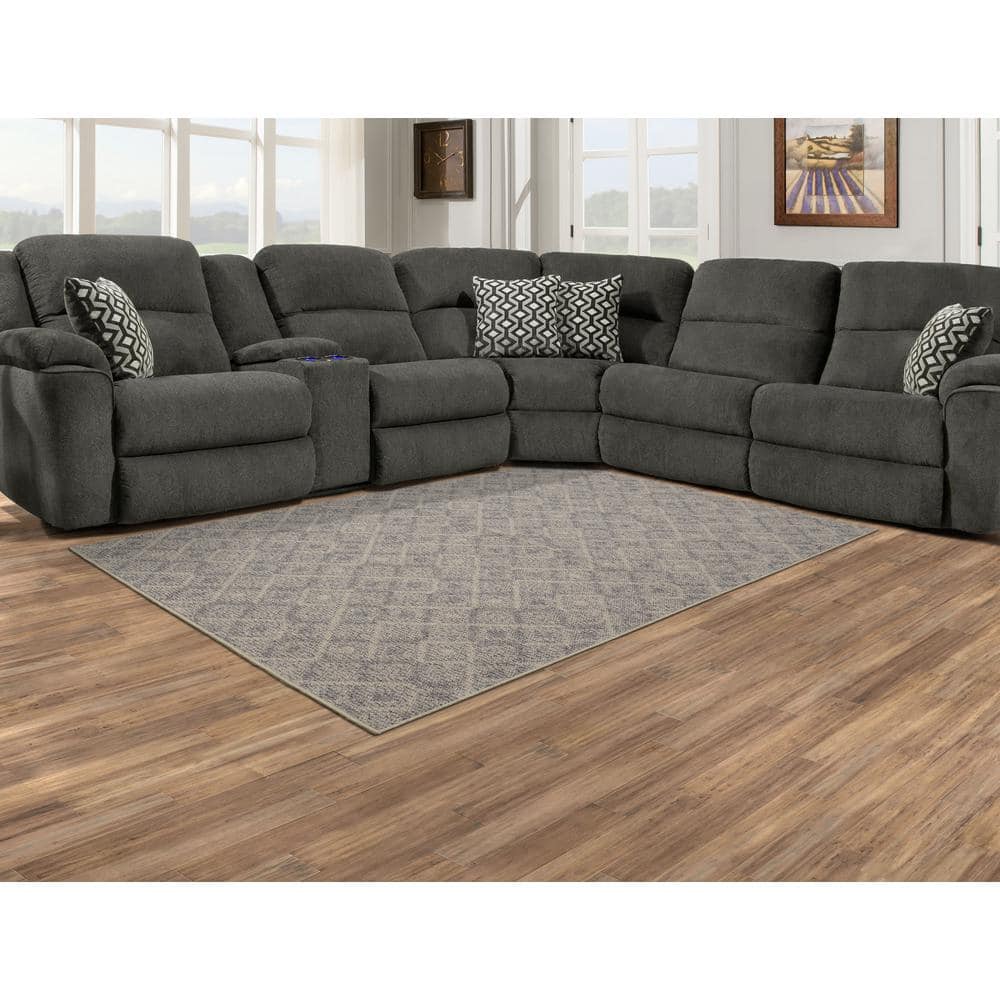 Garland 12' Square Gray Polypropylene Stain-Resistant Area Rug