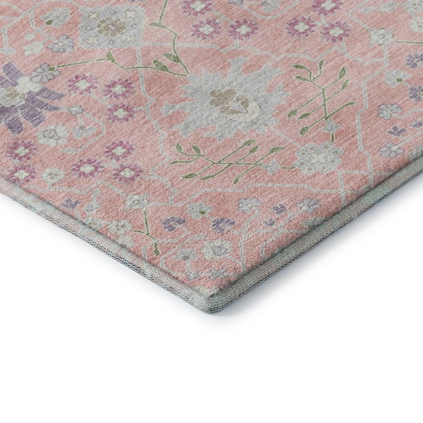 Mayfield Premium Machine Washable Abstract AMF1009 Pink 8 ft. x 10 ft. Area Rug