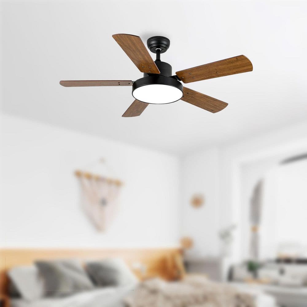 SilentSpin 24 in. Smart Indoor Black Ceiling Fan with LED Light Bulb and Remote Control price history on PriceWatchPro
