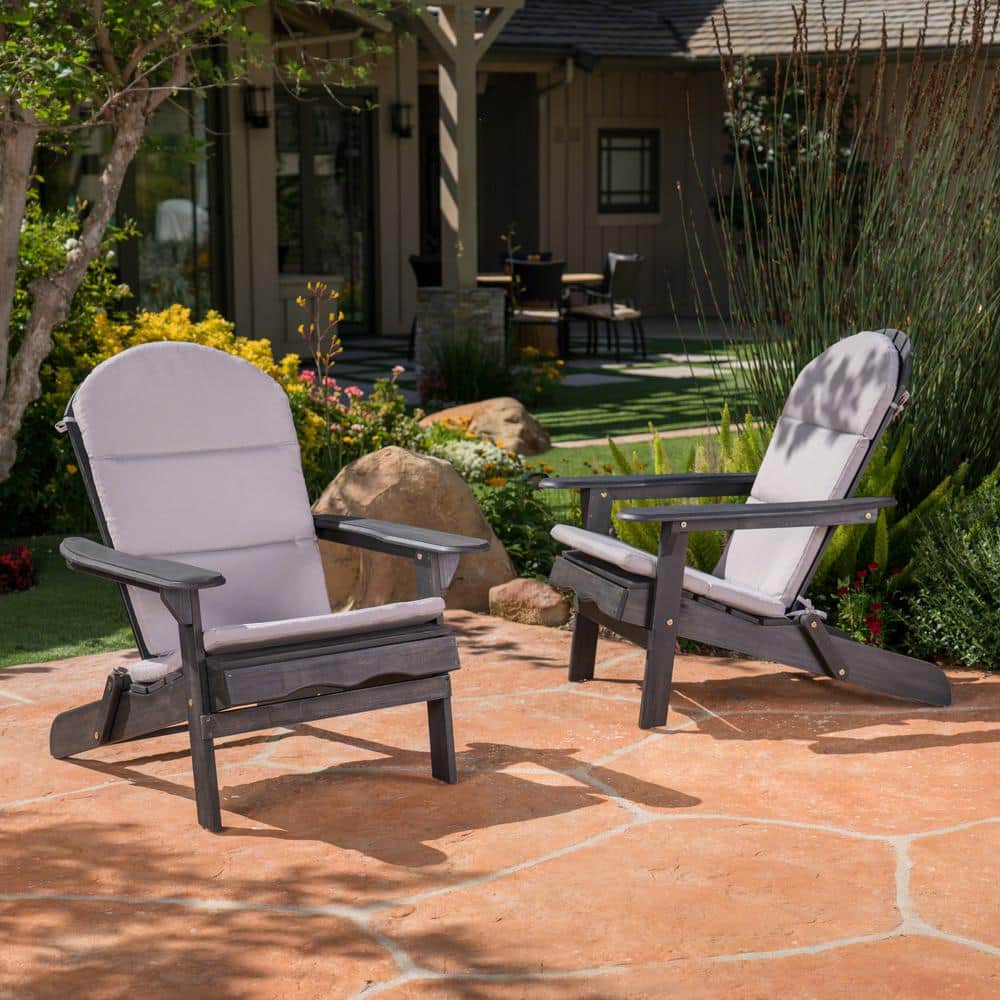 Gray Water-Resistant Adirondack Chair Cushion Set