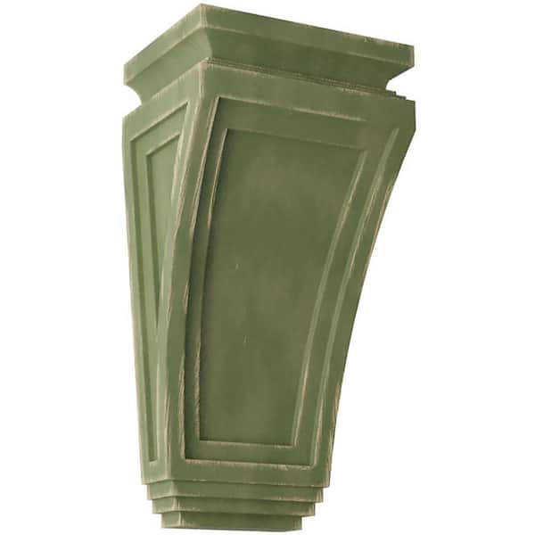 Ekena Millwork 6 in. x 12 in. x 4-3/4 in. Restoration Green Arts and Crafts Wood Vintage Decor Corbel