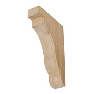 10 in. x 1-7/8 in. x 7 in. Unfinished Small North American Solid Alder Traditional Plain Wood Backet Corbel