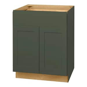 Avondale 27 in. W x 24 in. D x 34.5 in. H Ready to Assemble Plywood Shaker Base Kitchen Cabinet in Fern Green