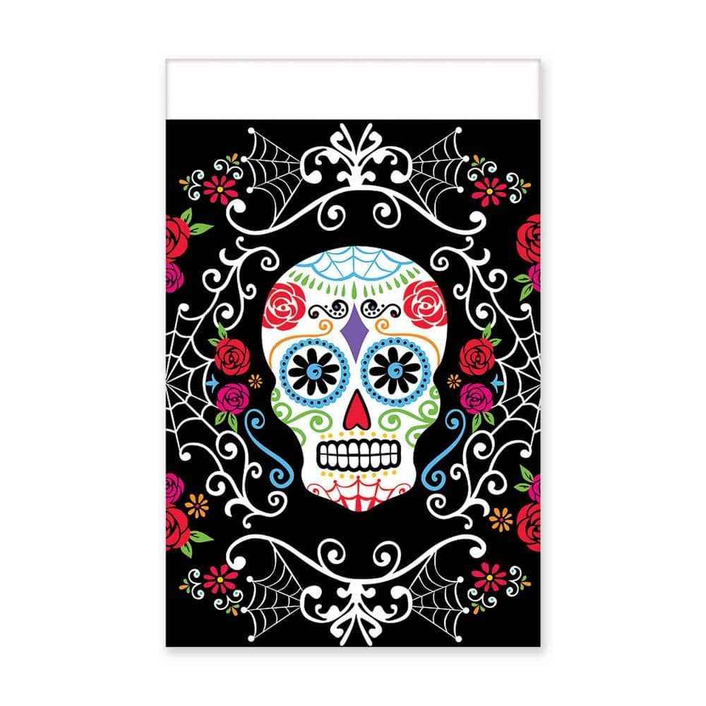 Amscan 102 in. Day of the Dead Rectangular Plastic Table Cover (3-Pack ...