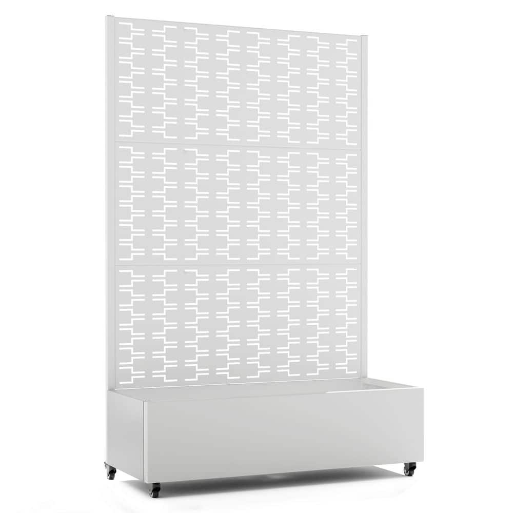 47 in. x 16 in. x 71 in. White Metal Raised Garden Planter Box with Trellis, Rolling Wheels price history on PriceWatchPro