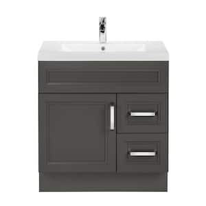 Urban 30 in. W x 21 in. D x 35 in. H Bathroom Vanity Side Cabinet in Sundown with Acrylic Top in White with White Basin