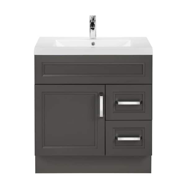Cutler Kitchen and Bath Urban 30 in. W x 21 in. D x 35 in. H Bathroom Vanity Side Cabinet in Sundown with Acrylic Top in White with White Basin