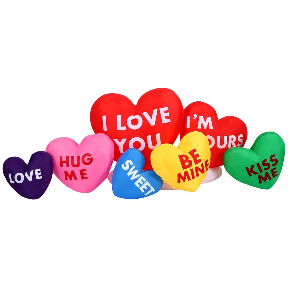 6 ft. Light Up Valentines Day Heart Shaped Candy Inflatable