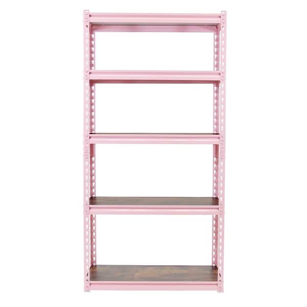 KING'S RACK Pink 5-Tier Boltless Tier Height Adjustable Garage