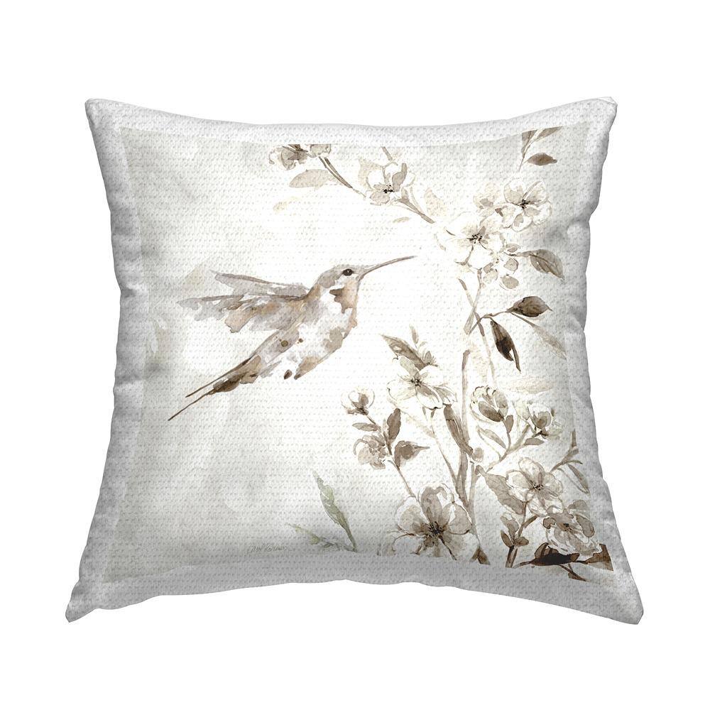 Hummingbird with Flowers Beige Square Outdoor Throw Pillow price history on PriceWatchPro
