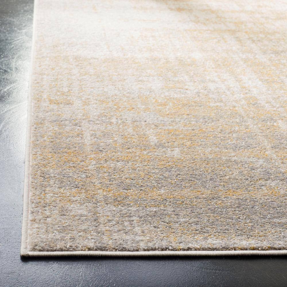 Adirondack Cream and Gold 8' Square Abstract Area Rug