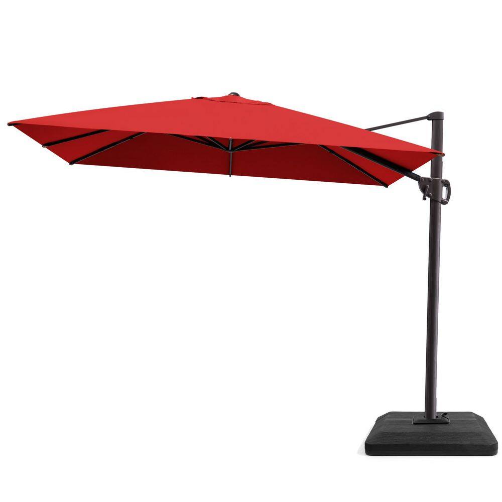 9 ft. x 11.5 ft. Offset Cantilever 360° Rotation Crank Tilt Patio Umbrella in Red with Fillable Base Weights price history on PriceWatchPro