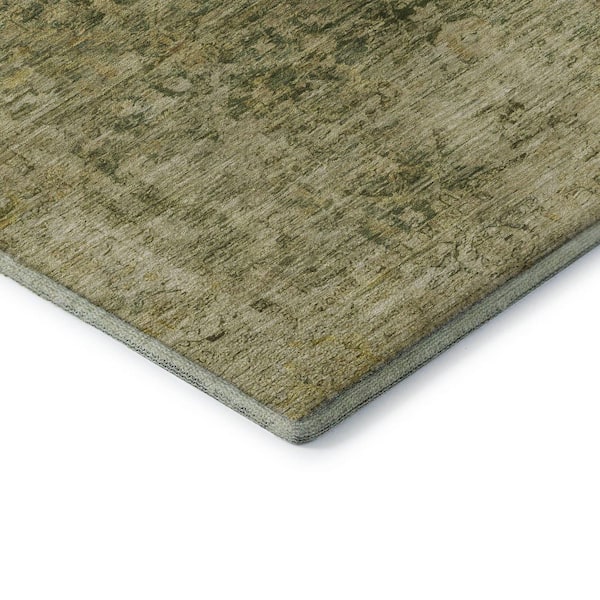 Mayfield Premium Machine Washable Abstract AMF1773 Green 9 ft. x 12 ft. Area Rug