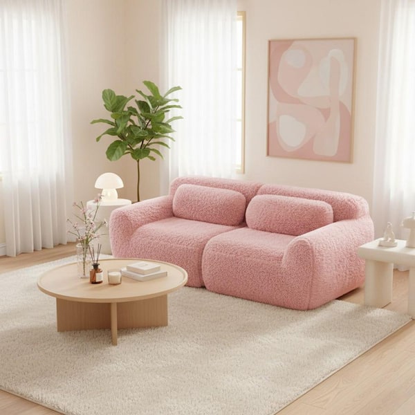 Homy Casa 80.4 in. Armless 2-Seat Plush Microfiber Modular