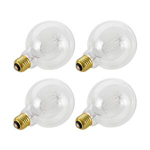 60-Watt G125 Vintage Edison Filament Incandescent Light Bulb, Clear (4-Pack)