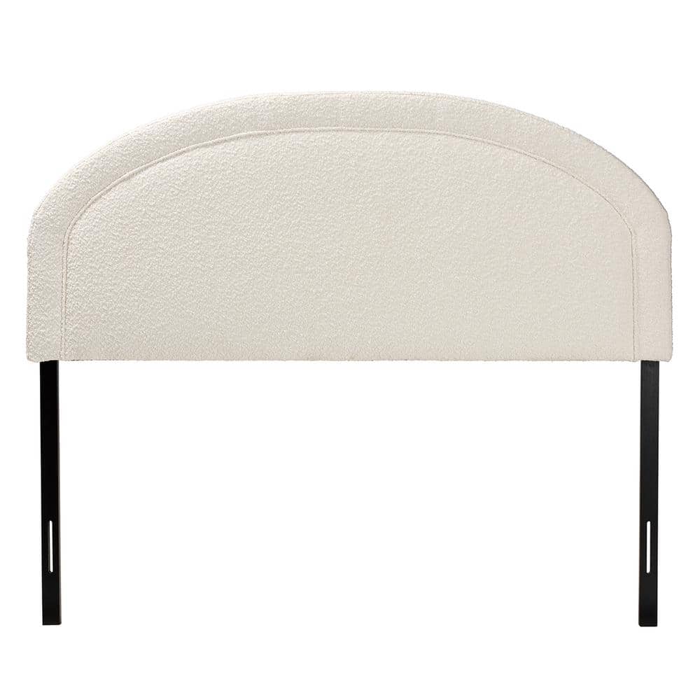 Cream Boucle Upholstered Queen Tufted Headboard