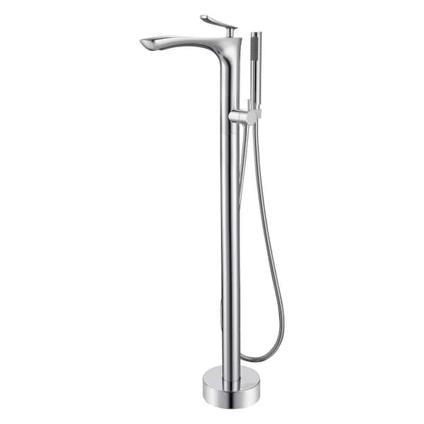 Hand Shower In Polished Chrome, Freestanding Bathtub Faucet Home Depot