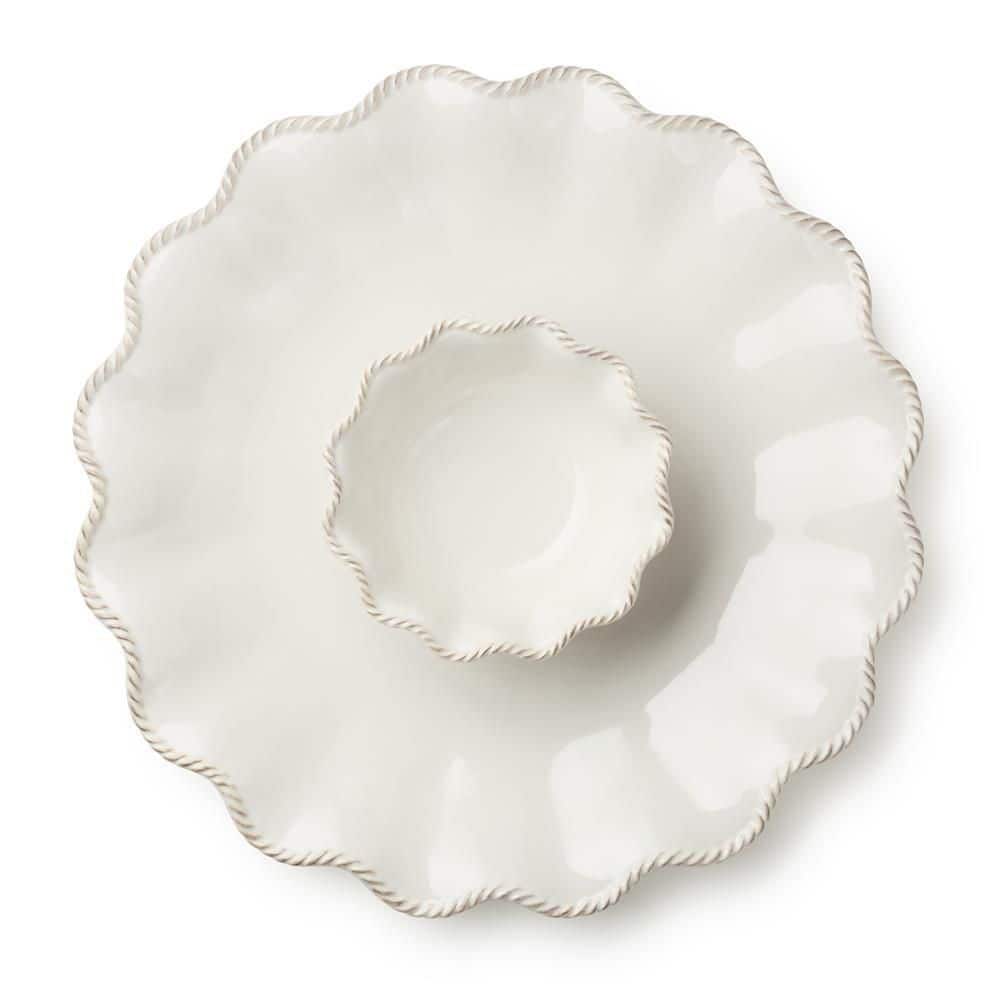Heritage 14 fl. oz. White Stoneware 2-piece 15 in. Chip & Dip with 6 in. Bowl price history on PriceWatchPro