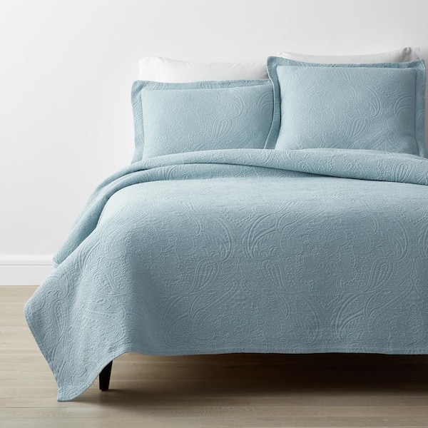 The Company Store Hillcrest Cotton Matelasse Cloud Floral Queen Coverlet